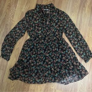 Zara Flower Black Mini Dress